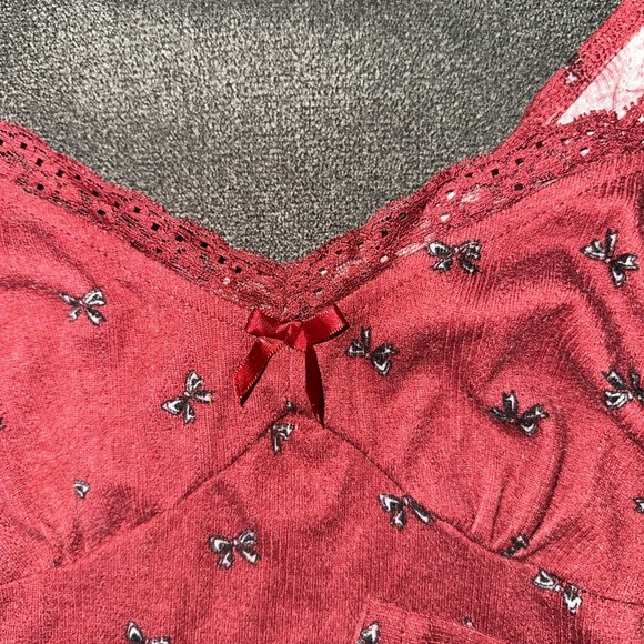 Festive Red Ruched Puff Sleeve Top XS – Holiday Party Y2K Blouse - Picture 2 of 5